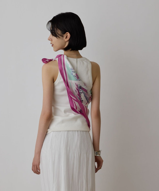 GRACE CONTINENTAL スーヴェニールプリントスカーフ マルチ