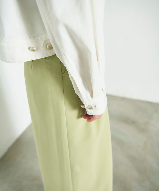 GRACE CONTINENTAL メタル釦デニムジャケット ホワイト