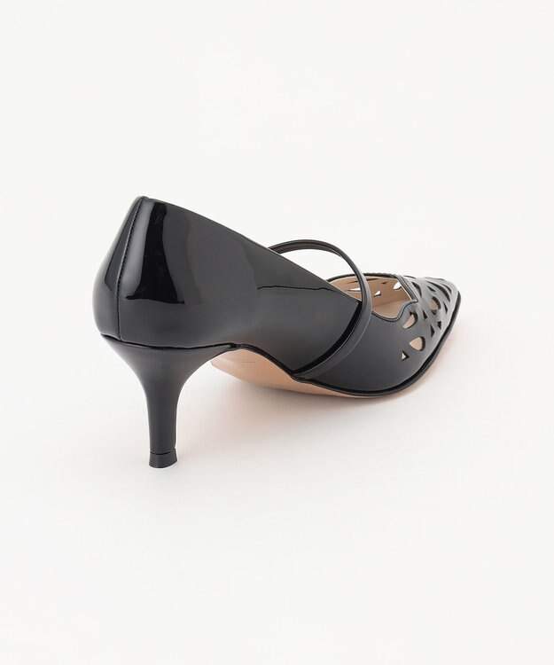 GRACE CONTINENTAL カットワークローパンプス ブラック