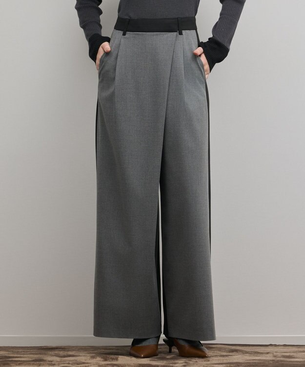 GRACE CONTINENTAL ラップワイドパンツ グレー