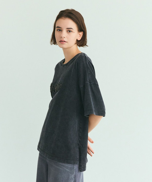 GRACE CONTINENTAL ピグメントTシャツ ブラック