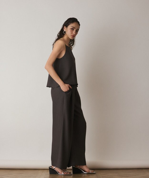 GRACE CONTINENTAL キャミ付レイヤードパンツ チャコール