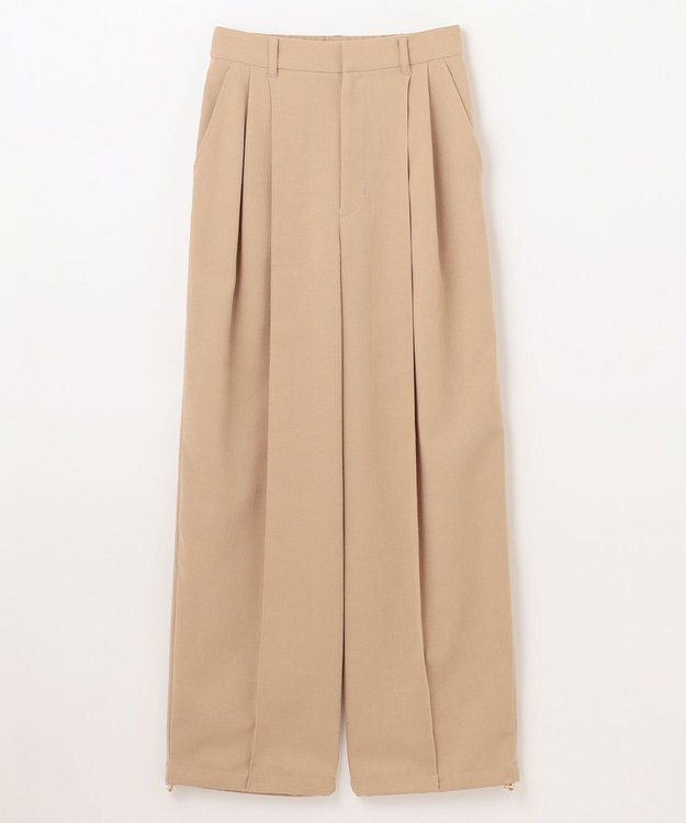 GRACE CONTINENTAL ストレッチスラブタックパンツ ベージュ