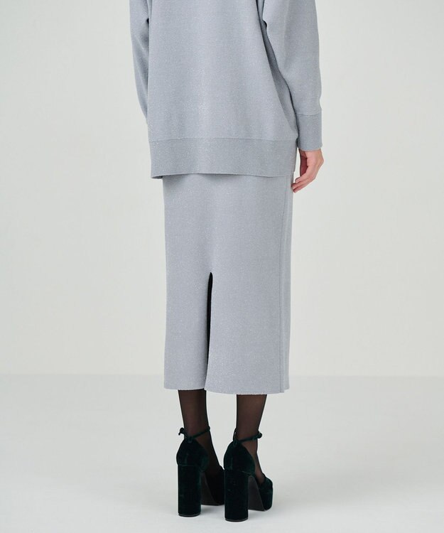 GRACE CONTINENTAL ラメタイトニットスカート グレー