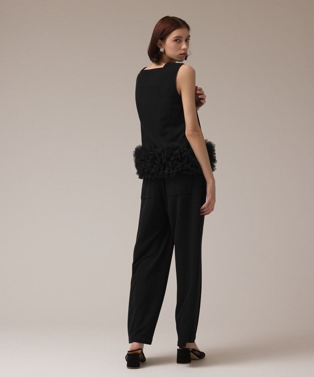 GRACE CONTINENTAL チュールヘムカットトップ ブラック