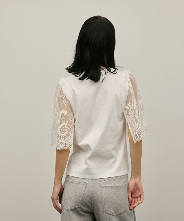 GRACE CONTINENTAL レースフレアカットトップ ホワイト