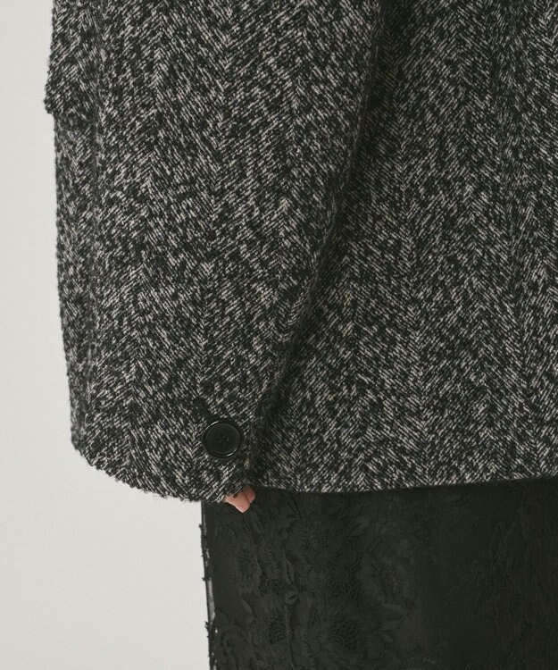 GRACE CONTINENTAL ヘリンボーンツイードジャケット ブラック