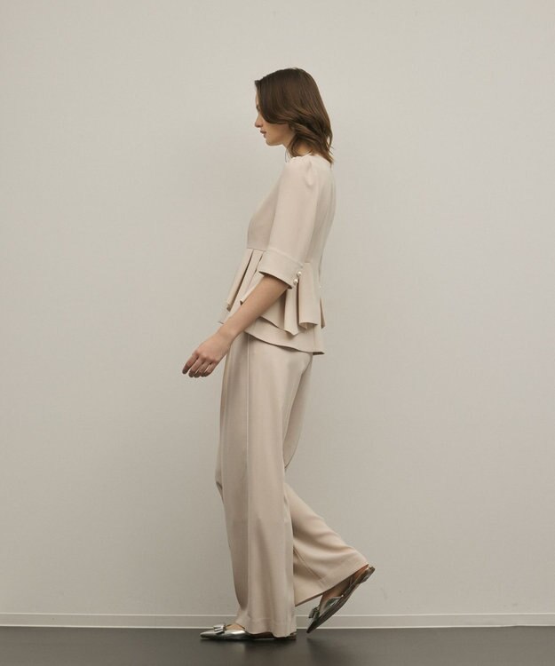 GRACE CONTINENTAL トリアセタックワイドパンツ ベージュ