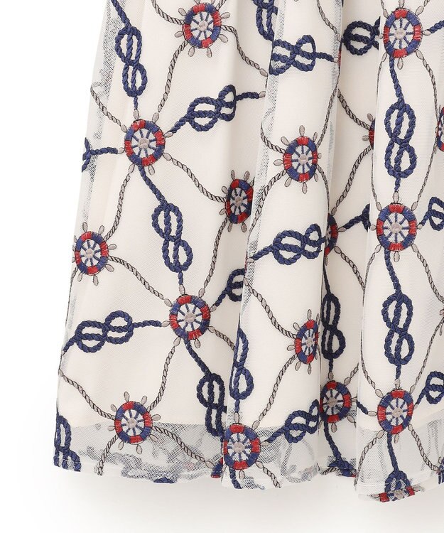 GRACE CONTINENTAL マリン刺繍チュールワンピース ホワイト