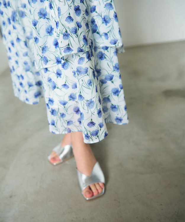 GRACE CONTINENTAL スモールフラワーマーメイドスカート キナリ