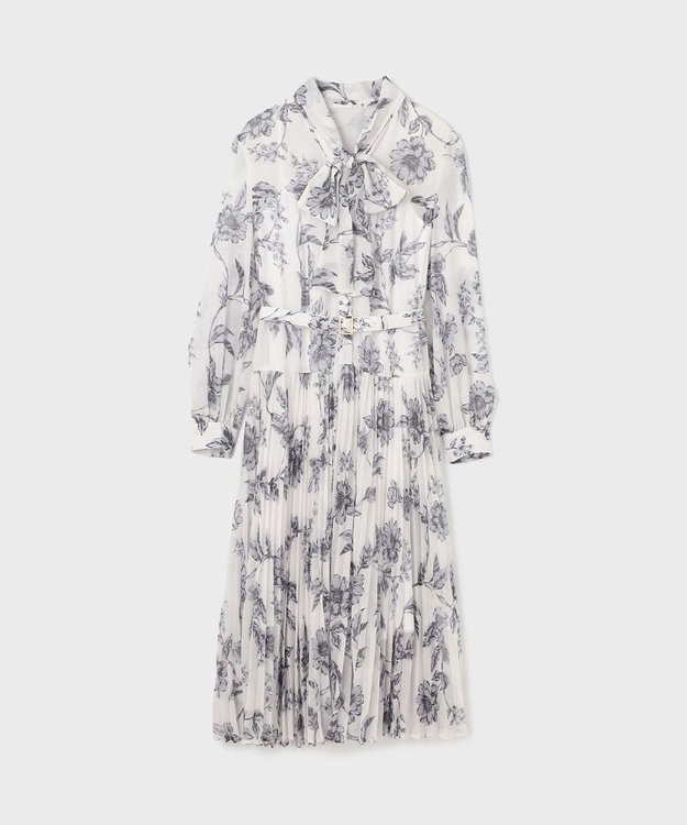 GRACE CONTINENTAL フラワープリントプリーツワンピース キナリ