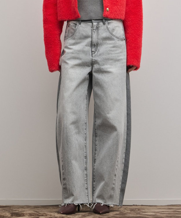 GRACE CONTINENTAL サイドラインデニムパンツ ブラック