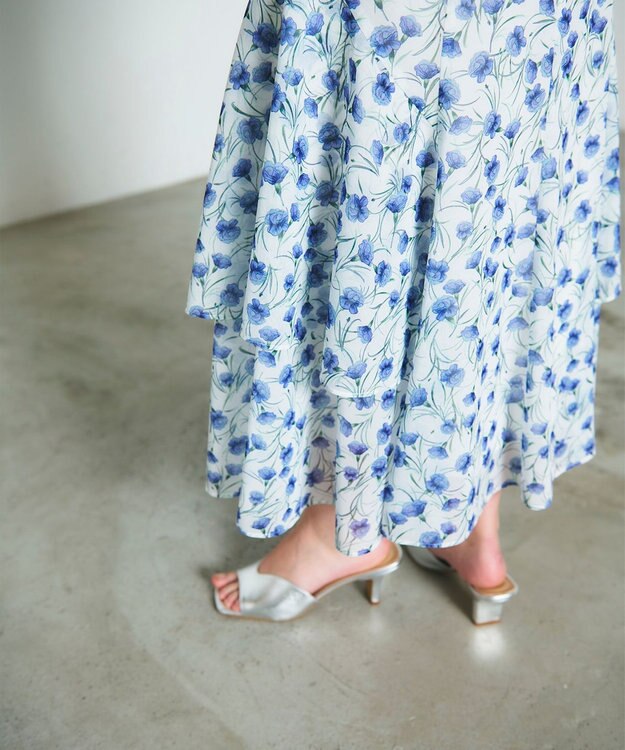 GRACE CONTINENTAL スモールフラワーマーメイドスカート キナリ