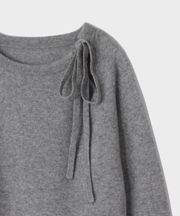 GRACE CONTINENTAL ボウタイカシミヤトップ グレー