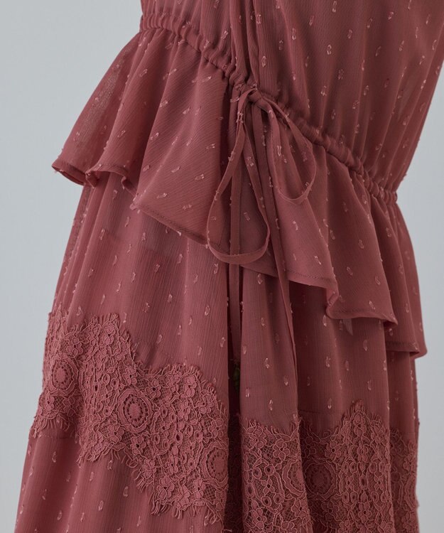 GRACE CONTINENTAL レースコンビカットジャガードワンピース ピンク