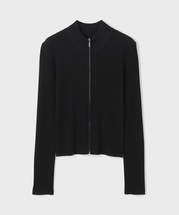 GRACE CONTINENTAL リブニットzipトップ ブラック