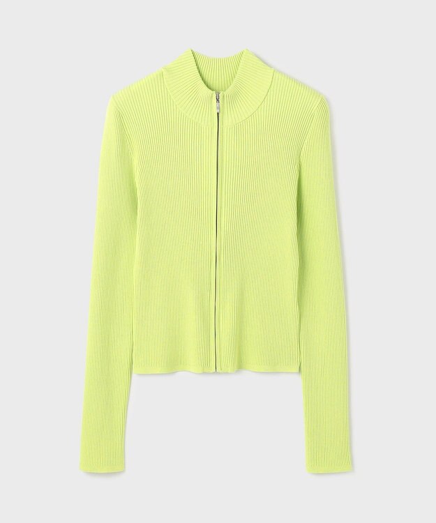 GRACE CONTINENTAL リブニットzipトップ ライトグリーン