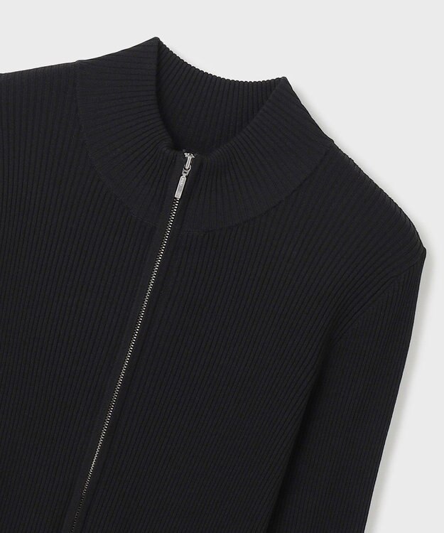 GRACE CONTINENTAL リブニットzipトップ ブラック