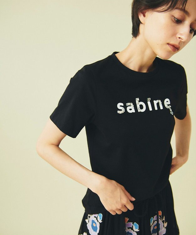 2019ss GRACE CONTINENTAL ビーズ刺繍ロゴTシャツ