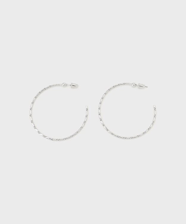GRACE CONTINENTAL ラインデザインフープピアス シルバー