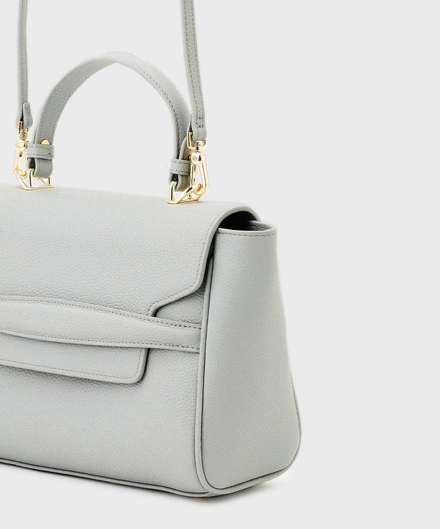 GRACE CONTINENTAL フラップショルダーバッグ ライトグレー