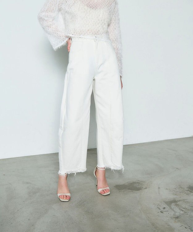 GRACE CONTINENTAL 切替ボリュームデニム ホワイト