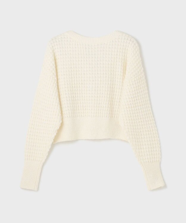 GRACE CONTINENTAL ワッフルショートニットカーディガン ホワイト