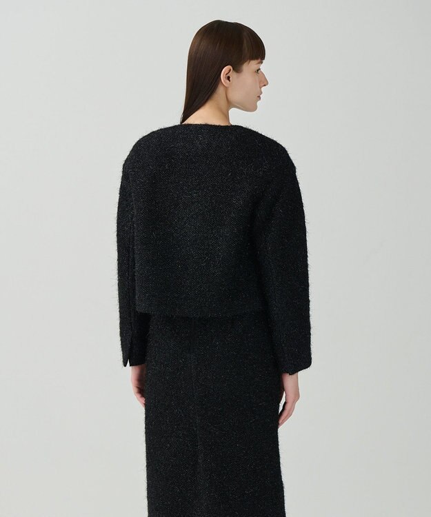 GRACE CONTINENTAL ラメシャイニーコクーンジャケット ブラック