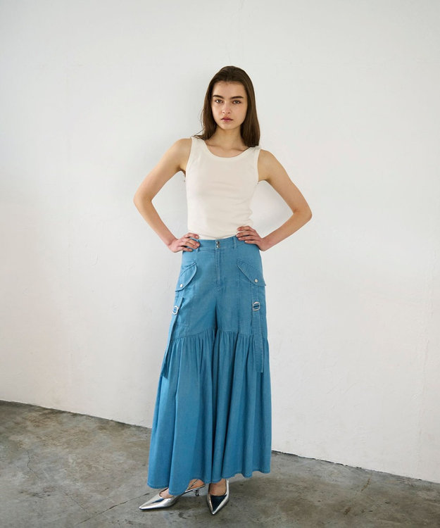 GRACE CONTINENTAL ワークワイドパンツ インディゴ