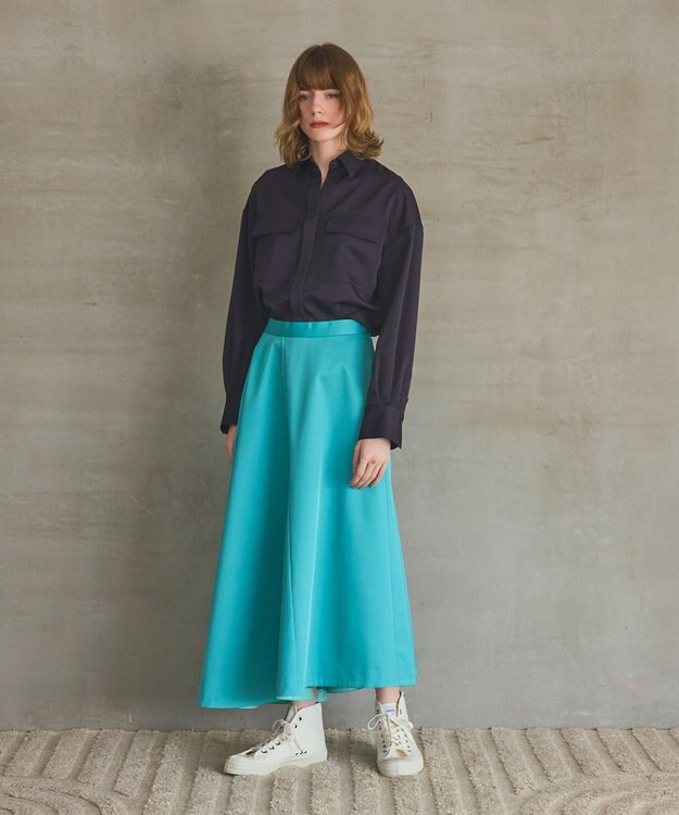 GRACE CONTINENTAL トリアセカルゼシャツ ネイビー