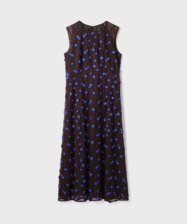 GRACE CONTINENTAL バイカラーレースワンピース ブラウン