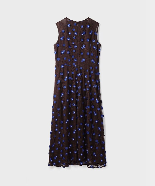 GRACE CONTINENTAL バイカラーレースワンピース ブラウン