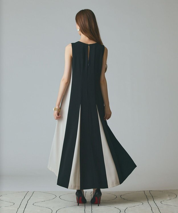 GRACE CONTINENTAL バイカラー切替ドレス ブラック