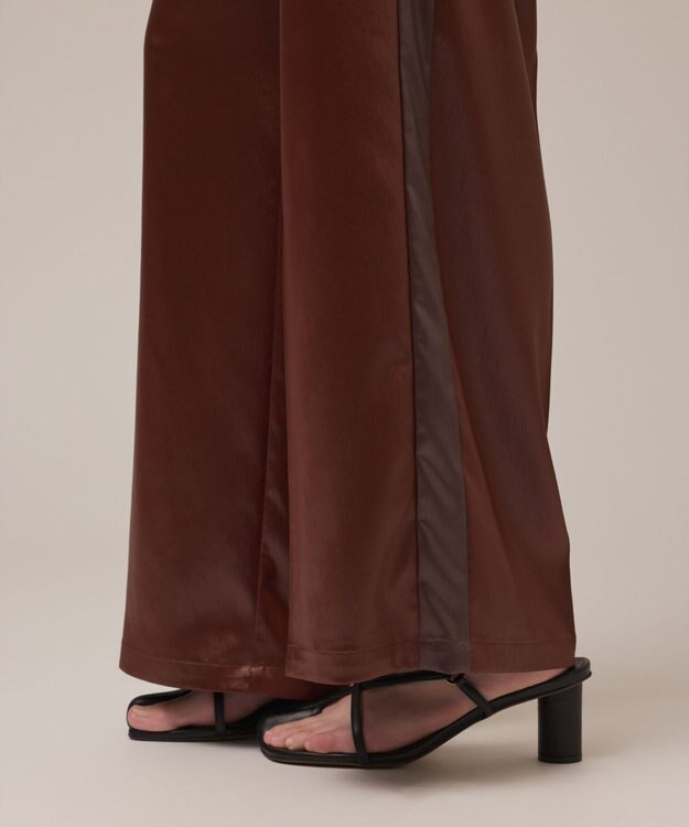 GRACE CONTINENTAL レザーライクパンツ ブラウン