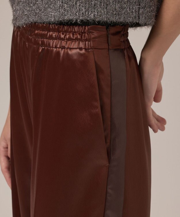 GRACE CONTINENTAL レザーライクパンツ ブラウン