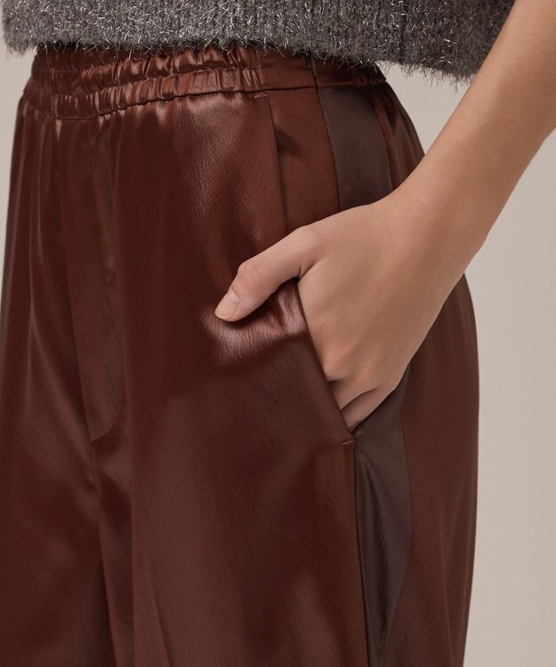 GRACE CONTINENTAL レザーライクパンツ ブラウン