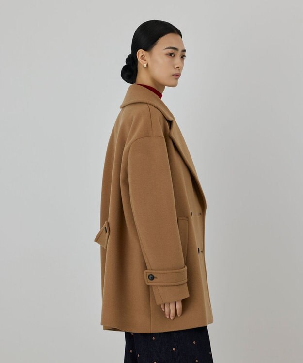 GRACE CONTINENTAL ショートビーバーPコート キャメル