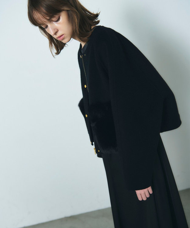 GRACE CONTINENTAL ファーポケットリバージャケット ブラック