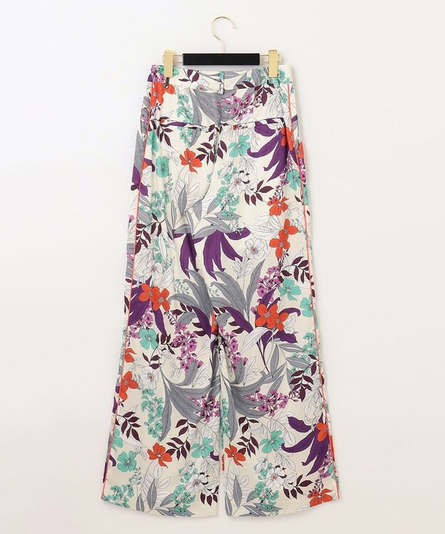 GRACE CONTINENTAL ボタニカルプリントワイドパンツ ベージュ