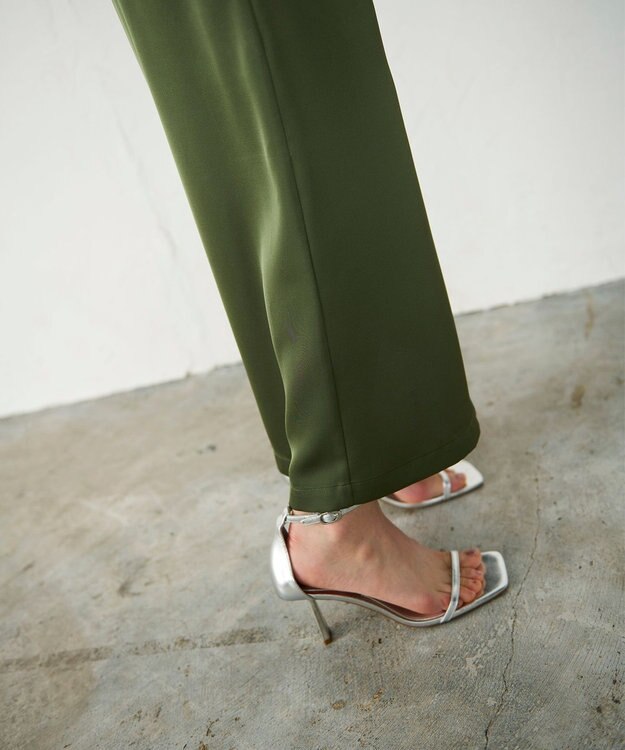 GRACE CONTINENTAL サテンストレートスカート カーキ