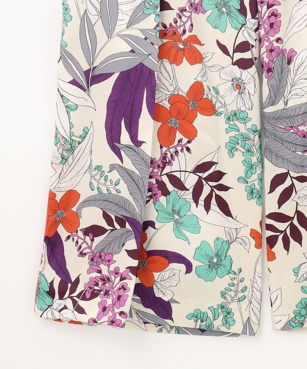 GRACE CONTINENTAL ボタニカルプリントワイドパンツ ベージュ