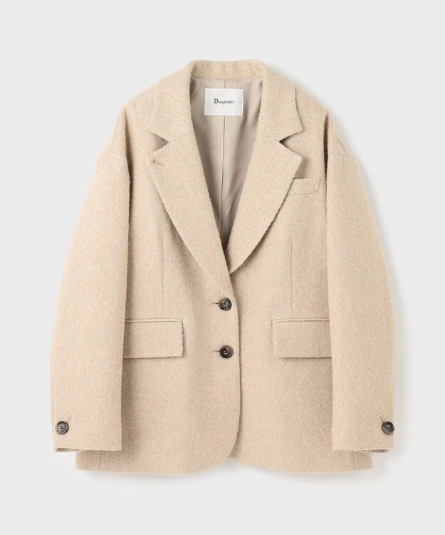 GRACE CONTINENTAL ヘリンボーンツイードジャケット ベージュ