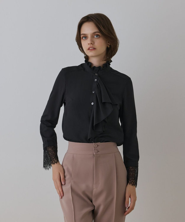 GRACE CONTINENTAL ラッフルブラウス ブラック