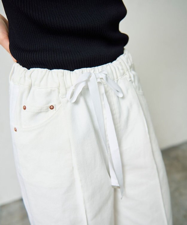 GRACE CONTINENTAL デニムワイドイージーパンツ ホワイト