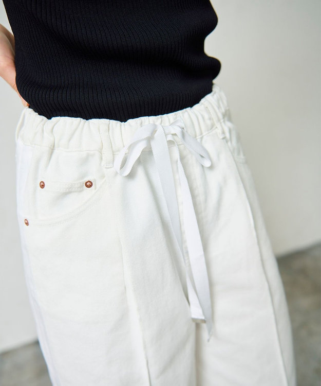 GRACE CONTINENTAL デニムワイドイージーパンツ ホワイト