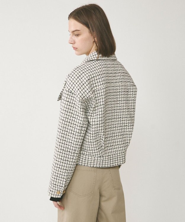 GRACE CONTINENTAL チェックツイードブルゾン キナリ