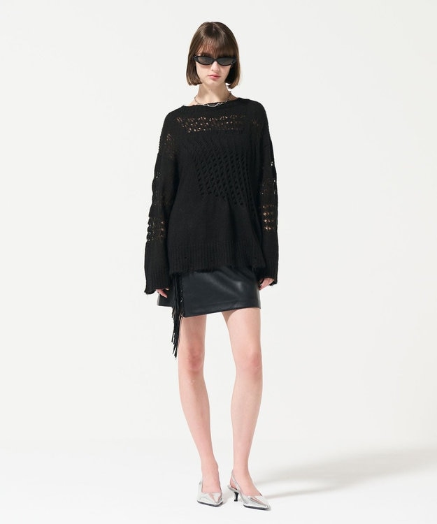 GRACE CONTINENTAL グランジニットトップ ブラック