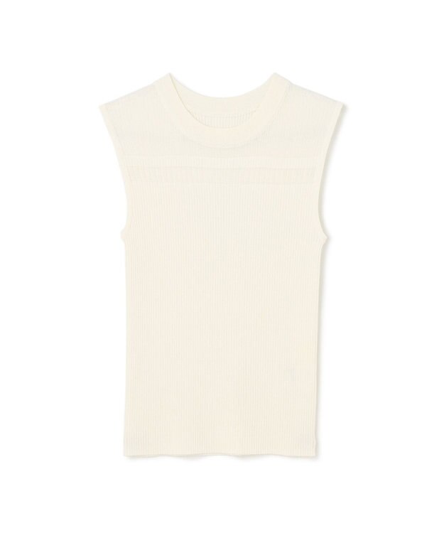 GRACE CONTINENTAL リブシアーニットトップ ホワイト