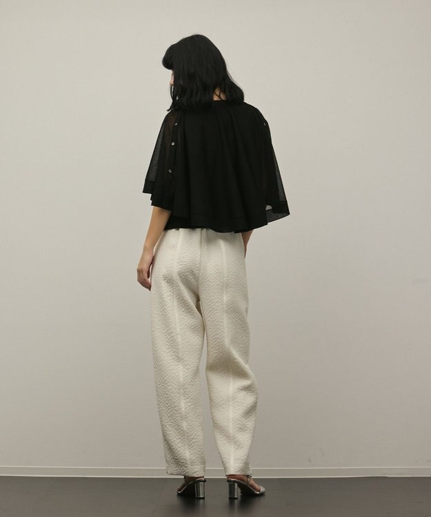 GRACE CONTINENTAL シアーケープニットカーディガン ブラック