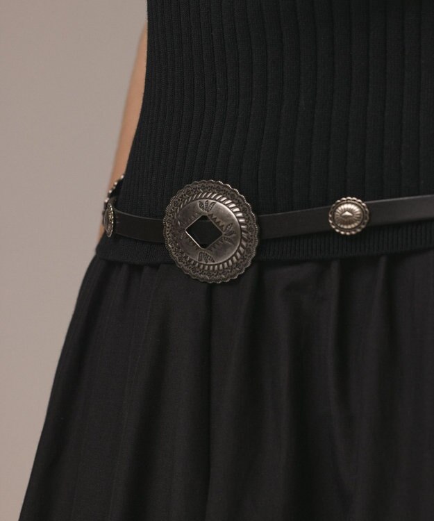 GRACE CONTINENTAL コンチョレザーベルト ブラック